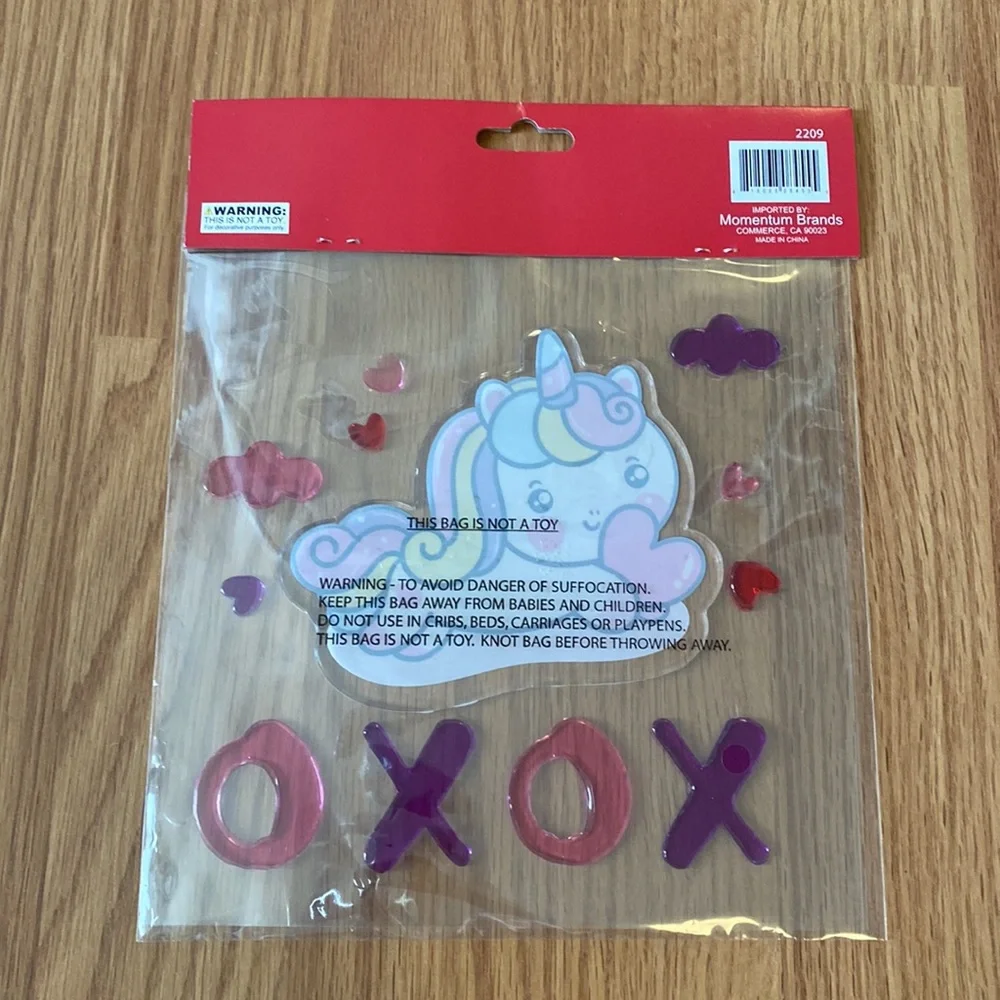 ❤️ Unicorn Valentine’s Love Heart Wall Gel Clings New